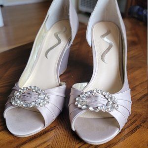 Nina Rhinestone Wedges 8.5